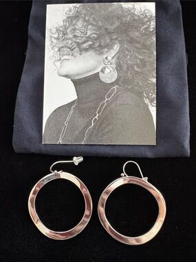 NWOT IPPOLITA 925 Silver Wavy Hoop Earrings